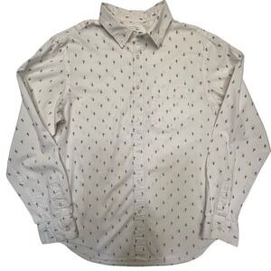 Old Navy Cactus Pattern Casual White Button Down Shirt w/ Classic Collar Size M